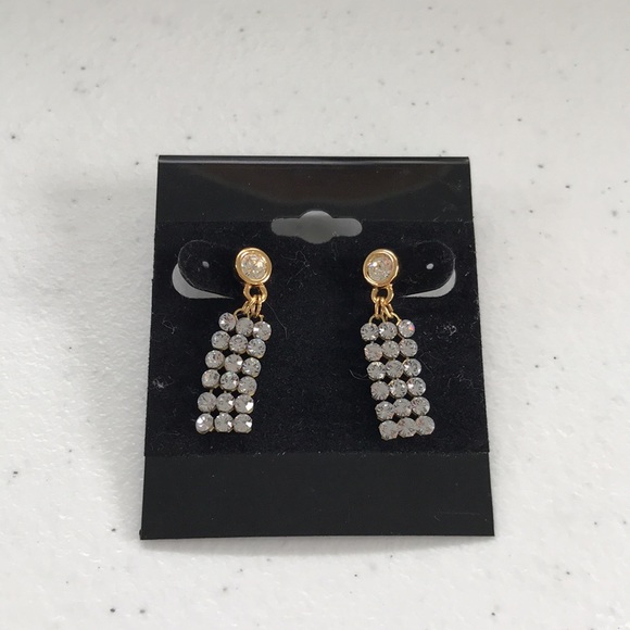 Swarovski Jewelry - Swarovski 14k Gold Post Dangle Crystal Earrings